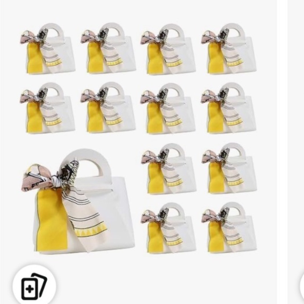 12 Pack White Gift Bags with Ribbon Candy Party‎ Favor Wedding Bridal